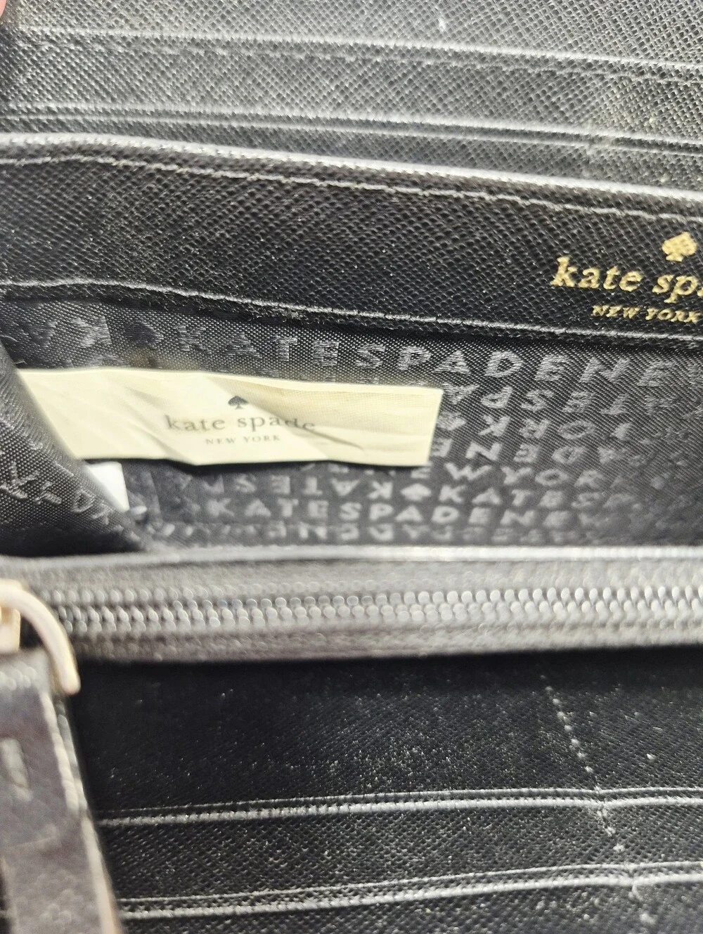 KATE SPADE Laurel Way Neda Saffiano Leather Large Black Ziparound Wallet